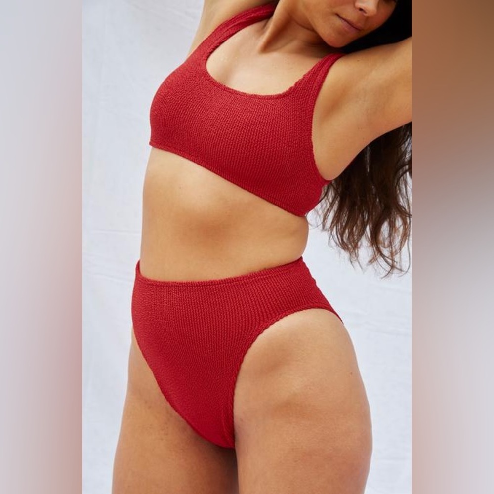 You Swim Aplomb High Waisted 2 piece bathing suit cherry color red